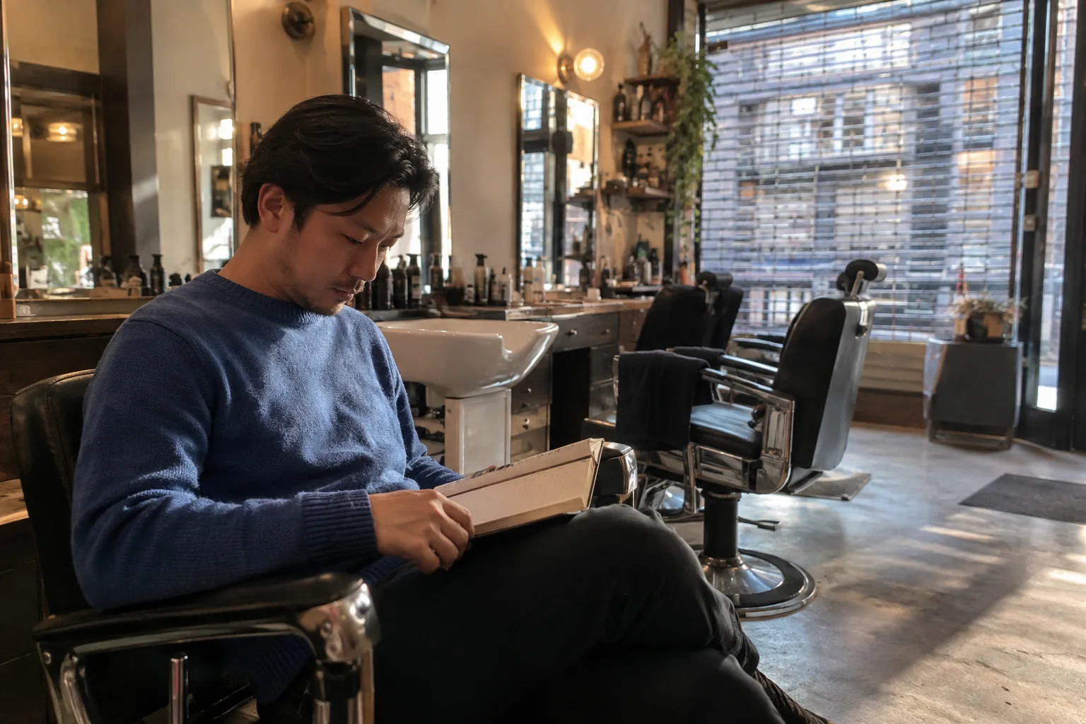 Un homme regarde son agenda avant de répondre