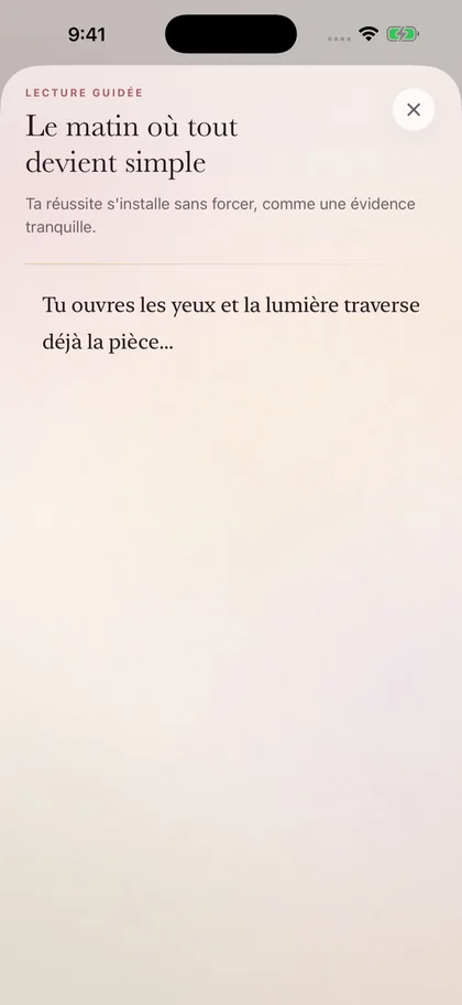 Lecture guidée dans Miraya : le texte de la séance à lire.